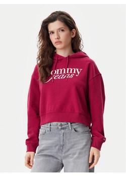 Tommy Jeans Bluza Script DW0DW20306 Różowy Relaxed Fit ze sklepu MODIVO w kategorii Bluzy damskie - zdjęcie 182649650