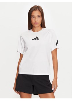 adidas T-Shirt Z.N.E. JE7857 Biały Regular Fit ze sklepu MODIVO w kategorii Bluzki damskie - zdjęcie 182649850