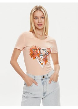 Guess T-Shirt Ss Cn Tropical Train W4GI62 J1314 Pomarańczowy Slim Fit ze sklepu MODIVO w kategorii Bluzki damskie - zdjęcie 182649883