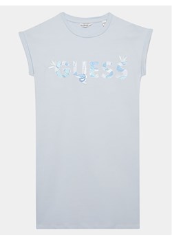 Guess Sukienka codzienna J4GK14 KAE23 Błękitny Regular Fit ze sklepu MODIVO w kategorii Sukienki dziewczęce - zdjęcie 182650184