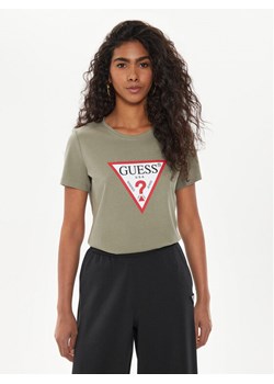 Guess T-Shirt W1YI1B I3Z14 Zielony Regular Fit ze sklepu MODIVO w kategorii Bluzki damskie - zdjęcie 182650243