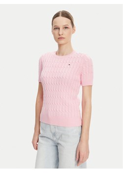 Tommy Hilfiger Sweter WW0WW38744 Różowy Regular Fit ze sklepu MODIVO w kategorii Swetry damskie - zdjęcie 182650314