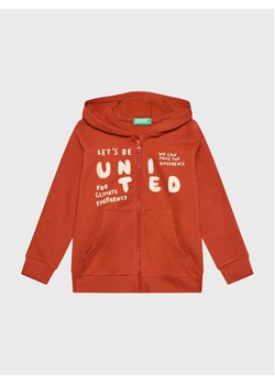 United Colors Of Benetton Bluza 3JLXG501E Czerwony Regular Fit ze sklepu MODIVO w kategorii Bluzy chłopięce - zdjęcie 182650334