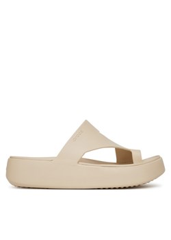 Crocs Japonki Getaway Platform Toe Loop 210834 Beżowy ze sklepu MODIVO w kategorii Klapki damskie - zdjęcie 182650611