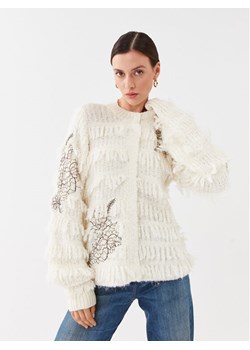 TWINSET Kardigan 232TP3130 Écru Regular Fit ze sklepu MODIVO w kategorii Swetry damskie - zdjęcie 182650971