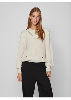 Vila Sweter Norila 14090231 Écru Regular Fit ze sklepu MODIVO w kategorii Swetry damskie - zdjęcie 182650992