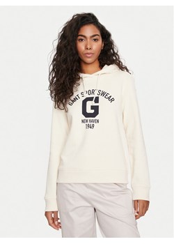 Gant Bluza Logo 4200847 Écru Relaxed Fit ze sklepu MODIVO w kategorii Bluzy damskie - zdjęcie 182651854