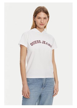Guess Jeans T-Shirt W5GP28 J1314 Biały Regular Fit ze sklepu MODIVO w kategorii Bluzki damskie - zdjęcie 182651922