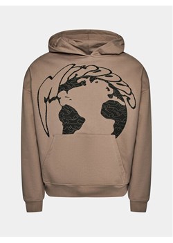 Mindout Bluza Globe Brązowy Boxy Fit ze sklepu MODIVO w kategorii Bluzy męskie - zdjęcie 182651991