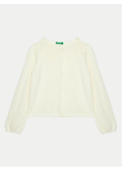 United Colors Of Benetton Kardigan 1076G500J Biały Regular Fit ze sklepu MODIVO w kategorii Swetry dziewczęce - zdjęcie 182652380