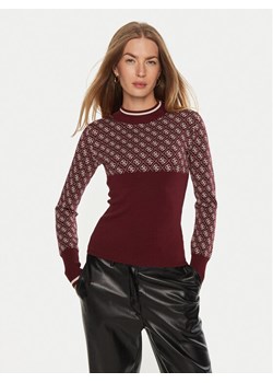 Guess Sweter W3BR81 Z37K0 Bordowy Regular Fit ze sklepu MODIVO w kategorii Swetry damskie - zdjęcie 182652383