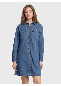 Wrangler Sukienka jeansowa Western W24JLLX8E 112320712 Niebieski Regular Fit ze sklepu MODIVO w kategorii Sukienki - zdjęcie 182652392