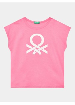 United Colors Of Benetton T-Shirt 3I1XC10C0 Różowy Regular Fit ze sklepu MODIVO w kategorii Bluzki dziewczęce - zdjęcie 182652703