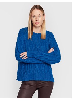 TWINSET Sweter 222TT334 Granatowy Relaxed Fit - id: 0000301049340 - marki Twinset - 182652853 TWINSET Sweter 222TT334 Granatowy Relaxed Fit ze sklepu MODIVO w kategorii Swetry damskie - zdjęcie 182652853
