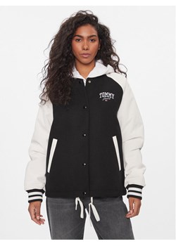Tommy Jeans Kurtka bomber Cord Mix Letterman DW0DW16592 Czarny Regular Fit ze sklepu MODIVO w kategorii Kurtki damskie - zdjęcie 182653632