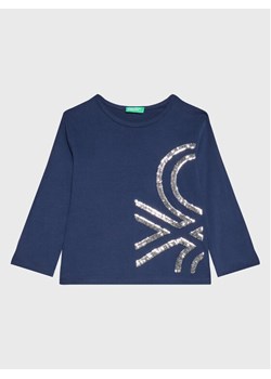 United Colors Of Benetton Bluzka 3ATNC108H Granatowy Regular Fit ze sklepu MODIVO w kategorii Bluzki dziewczęce - zdjęcie 182653741