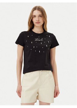 KARL LAGERFELD T-Shirt A2W17120 Czarny Regular Fit - id: 0000304770524 - marki Karl Lagerfeld - 182653823 KARL LAGERFELD T-Shirt A2W17120 Czarny Regular Fit ze sklepu MODIVO w kategorii Bluzki damskie - zdjęcie 182653823