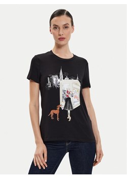 DKNY T-Shirt P4EHTWNA Czarny Regular Fit ze sklepu MODIVO w kategorii Bluzki damskie - zdjęcie 182654104