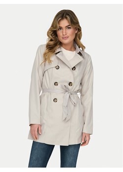 ONLY Trencz Valerie 15191821 Beżowy Regular Fit ze sklepu MODIVO w kategorii Płaszcze damskie - zdjęcie 182654444