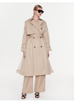 MSGM Trencz 3441MDC04Y 237104 Beżowy Regular Fit ze sklepu MODIVO w kategorii Płaszcze damskie - zdjęcie 182654461