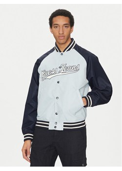 Guess Jeans Kurtka bomber M5GL32 WHAA2 Błękitny Regular Fit ze sklepu MODIVO w kategorii Kurtki męskie - zdjęcie 182655043