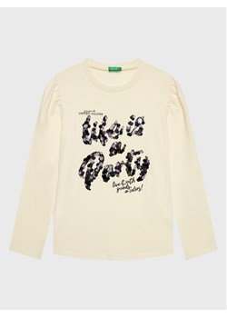 United Colors Of Benetton Bluzka 3YN4C108T Biały Regular Fit ze sklepu MODIVO w kategorii Bluzki dziewczęce - zdjęcie 182655580