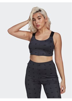 adidas Top Allover Print Corset HL9159 Szary Slim Fit ze sklepu MODIVO w kategorii Bluzki damskie - zdjęcie 182655983
