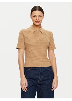 Tommy Hilfiger Sweter WW0WW43957 Beżowy Regular Fit ze sklepu MODIVO w kategorii Swetry damskie - zdjęcie 182656223