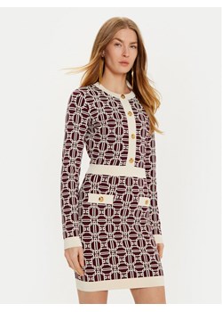 Elisabetta Franchi Sukienka dzianinowa AM-31B-47E2-V440 Bordowy Slim Fit ze sklepu MODIVO w kategorii Sukienki - zdjęcie 182656310