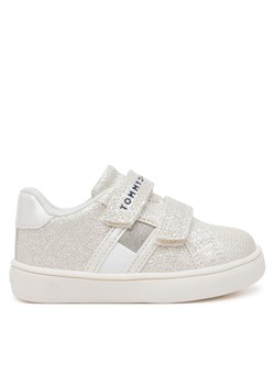 Tommy Hilfiger Sneakersy Flag Low Cut Velcro Sneaker T1A9-33726-0375 M Écru ze sklepu MODIVO w kategorii Buty sportowe dziecięce - zdjęcie 182656414