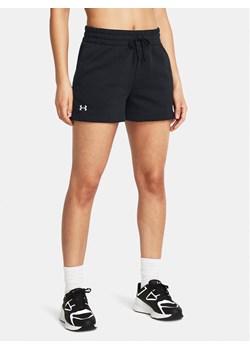 Under Armour Szorty sportowe Rival Fleece Short 1382723-001 Czarny Loose Fit ze sklepu MODIVO w kategorii Szorty - zdjęcie 182656671