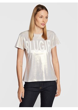 Blugirl Blumarine T-Shirt RF2213-J6559 Srebrny Regular Fit ze sklepu MODIVO w kategorii Bluzki damskie - zdjęcie 182656864