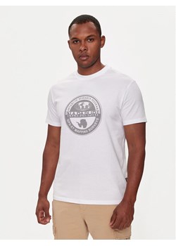 Napapijri T-Shirt S-Bollo NP0A4I3C Biały Regular Fit ze sklepu MODIVO w kategorii T-shirty męskie - zdjęcie 182656914