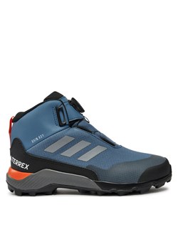 adidas Trekkingi Terrex Winter Mid BOA RAIN.RDY ID0940 Niebieski ze sklepu MODIVO w kategorii Buty trekkingowe dziecięce - zdjęcie 182656991