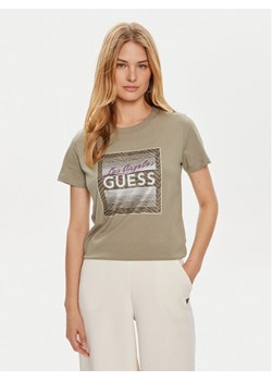 Guess T-Shirt W4YI17 I3Z14 Zielony Regular Fit ze sklepu MODIVO w kategorii Bluzki damskie - zdjęcie 182657460