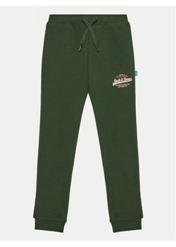 Jack&Jones Junior Spodnie dresowe Logo 12258851 Zielony Slim Fit ze sklepu MODIVO w kategorii Spodnie chłopięce - zdjęcie 182657811