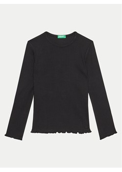 United Colors Of Benetton Bluzka 3F1AC10LI Czarny Slim Fit ze sklepu MODIVO w kategorii Bluzki dziewczęce - zdjęcie 182658011
