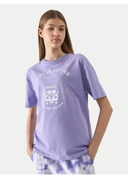4F T-Shirt 4FJWSS24TTSHF1146 Fioletowy Loose Fit ze sklepu MODIVO w kategorii Bluzki dziewczęce - zdjęcie 182658044