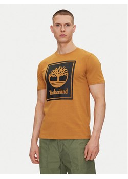 Timberland T-Shirt TB0A5WQQ Beżowy Regular Fit ze sklepu MODIVO w kategorii T-shirty męskie - zdjęcie 182658064