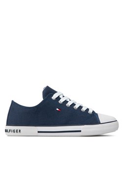 Tommy Hilfiger Trampki Low Cut Lace-Up Sneaker T3X4-32207-0890 S Granatowy ze sklepu MODIVO w kategorii Trampki dziecięce - zdjęcie 182658074
