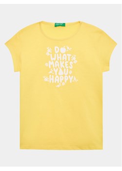 United Colors Of Benetton T-Shirt 3096G1095 Żółty Regular Fit ze sklepu MODIVO w kategorii Koszulki niemowlęce - zdjęcie 182658603