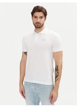 EA7 Emporio Armani Polo 8NPF14 PJVQZ 0100 Biały Regular Fit ze sklepu MODIVO w kategorii T-shirty męskie - zdjęcie 182658723