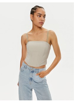 Patrizia Pepe Top 8C0729 A457-FE81 Szary Slim Fit ze sklepu MODIVO w kategorii Bluzki damskie - zdjęcie 182659100
