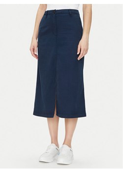 Tommy Hilfiger Spódnica midi Co Blend Midi Skirt WW0WW44726 Granatowy Regular Fit ze sklepu MODIVO w kategorii Spódnice - zdjęcie 182659120
