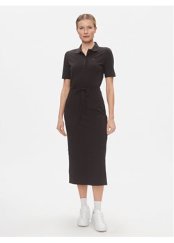 Tommy Hilfiger Sukienka codzienna Reg Breton Midi Polo Dress Ss WW0WW42030 Czarny Regular Fit ze sklepu MODIVO w kategorii Sukienki - zdjęcie 182659154