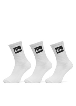 Quiksilver Zestaw 3 par wysokich skarpet unisex EQYAA04071 Biały ze sklepu MODIVO w kategorii Skarpetki damskie - zdjęcie 182659633