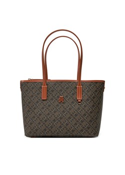 Tommy Hilfiger Torebka Th Monoplay Leather Mini Tote AW0AW17415 Czarny ze sklepu MODIVO w kategorii Torby Shopper bag - zdjęcie 182659673