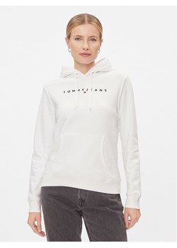 Tommy Jeans Bluza Linear DW0DW17324 Biały Regular Fit ze sklepu MODIVO w kategorii Bluzy damskie - zdjęcie 182660210