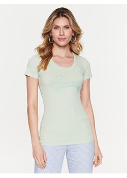 Guess T-Shirt Adelina W3RI14 J1314 Zielony Slim Fit ze sklepu MODIVO w kategorii Bluzki damskie - zdjęcie 182660212