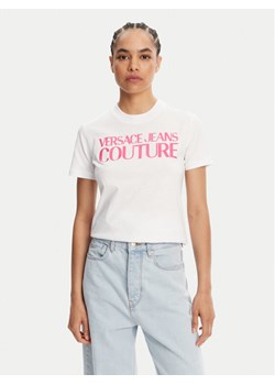 Versace Jeans Couture T-Shirt 78HAHE05 Biały Regular Fit ze sklepu MODIVO w kategorii Bluzki damskie - zdjęcie 182660214
